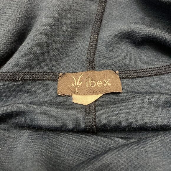 Women's Ibex Blue Dyad Cowl Neck Pullover Merino Wool Sweater Sweatshirt Sz M - Picture 3 of 9